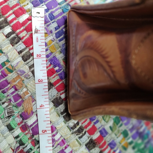 Vintage Handmade Mexican Handbag Western Tooled Leather Purse - Picture 11 of 13